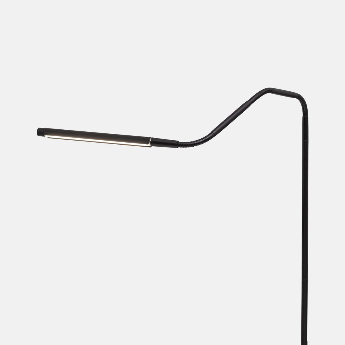 Light bent at a wide long angle on a white background