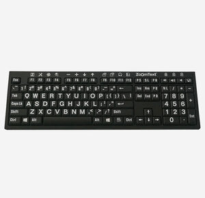 ZoomText Large-Print Keyboard - white writing on black keys