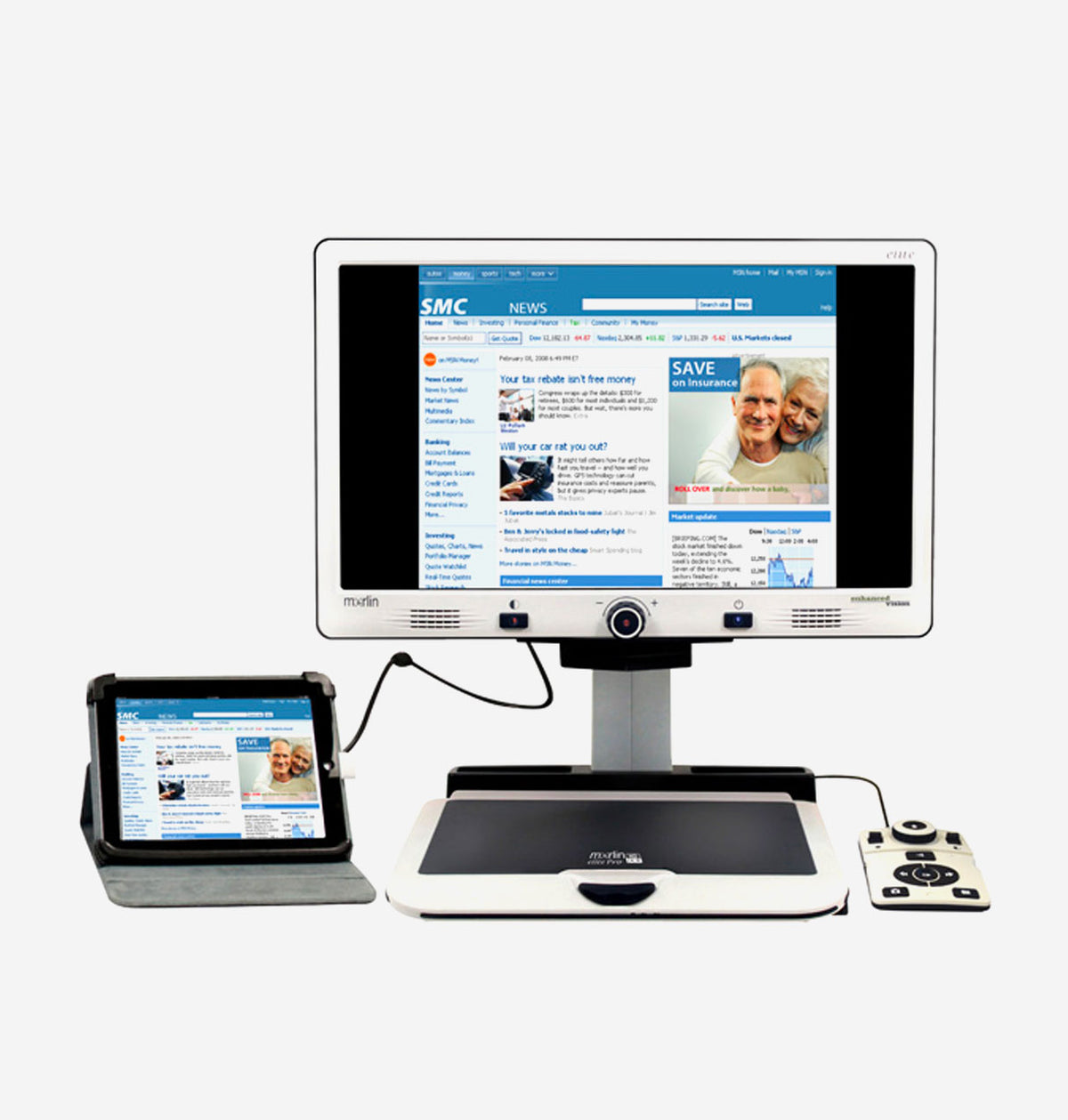 Merlin Elite Pro magnifying a webpage
