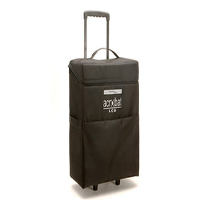 Black Acrobat rolling case with handle extended on a white background. 