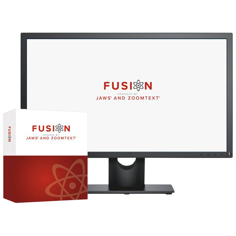 Fusion Product box with logo on computer screeen